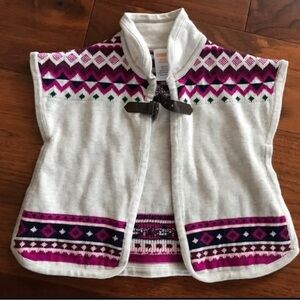 Gymboree White and Pink Kids Pancho Style Sweater